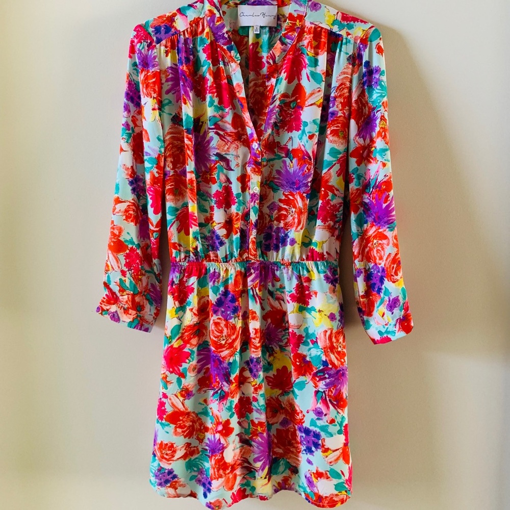 Charles Henry long sleeve floral dress